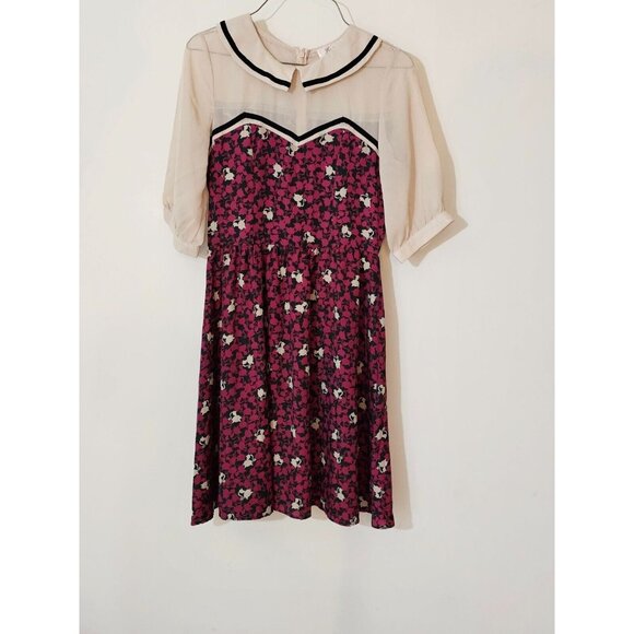 Freeway Cat Kitten Print Fit and Flare Dress Size Small - Picture 1 of 7